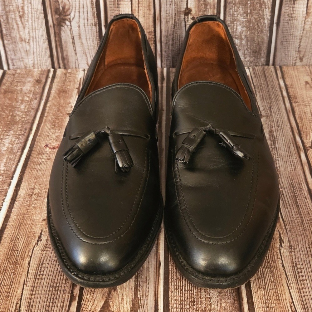 Sz 13 B Mens Allen Edmonds Grayson Black Leather Tassel Loafers Shoes Excellent